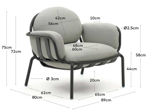 Крісло La Forma JONCOLS O1030010GP03 Сірий-8