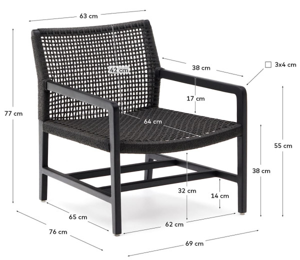 Кресло La Forma SABOLLA J1700018MM01 Черный-7
