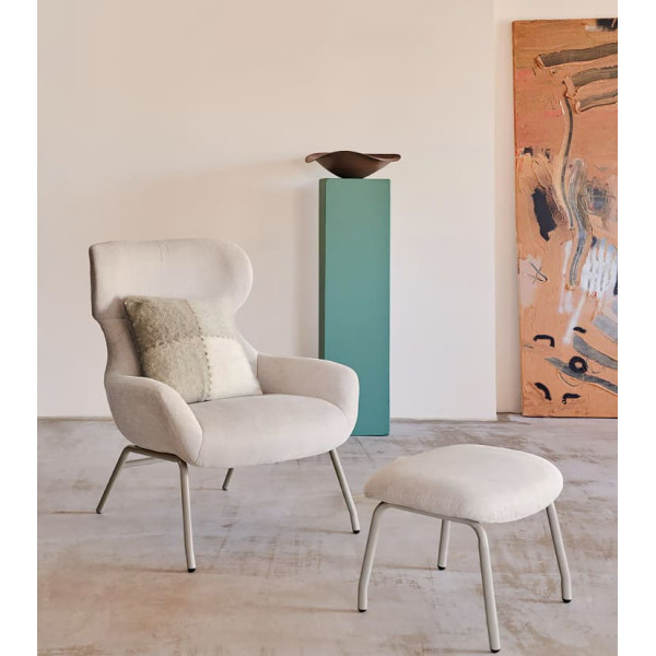 Крісло з підставкою для ніг La Forma BELINA S0900030BF12 Бежевий тканина синель-1