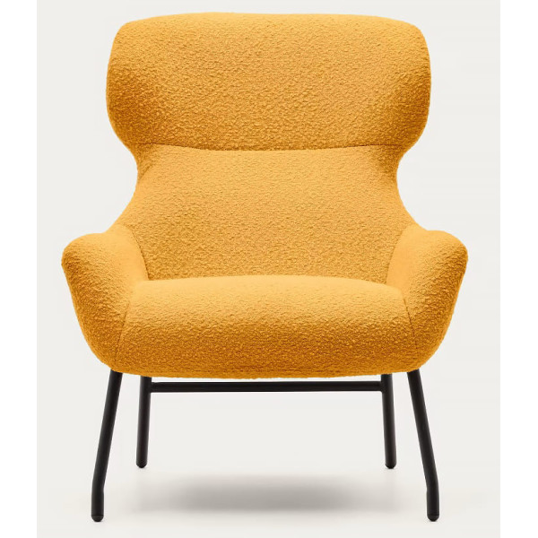 Крісло з підставкою для ніг La Forma BELINA S0900027J81 Жовтий букле-3