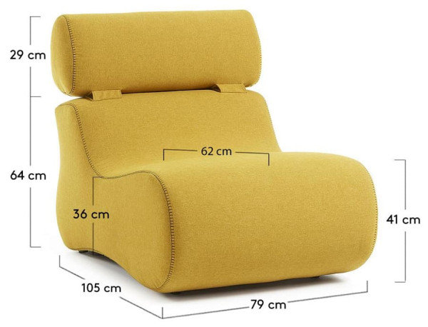 Крісло La Forma CLUB Жовте S442VA81-7