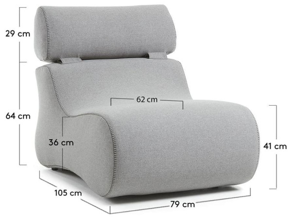 Крісло La Forma CLUB Сіре S442VA03-7