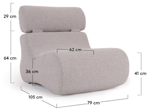 Кресло La Forma Club S442J14 Светло-серый букле-11