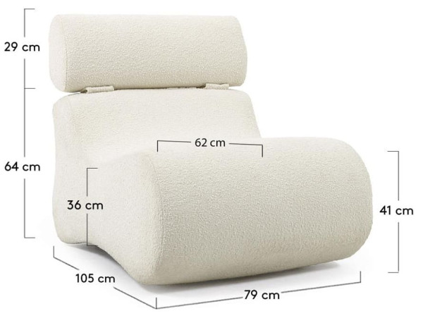 Крісло La Forma Club S442J33 Білий букле-11