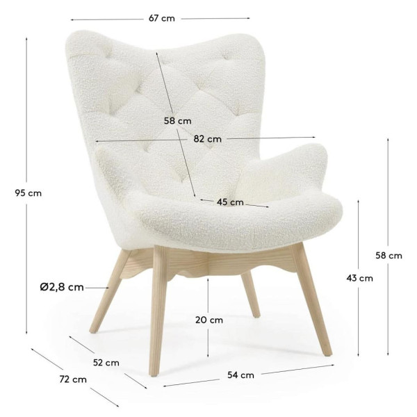 Кресло La Forma KNUT CC0235J33 Белый-9