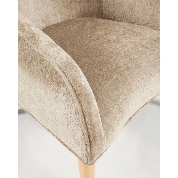 Крісло La Forma LOBBY S330BG12 Бежевий плюшева синель-8