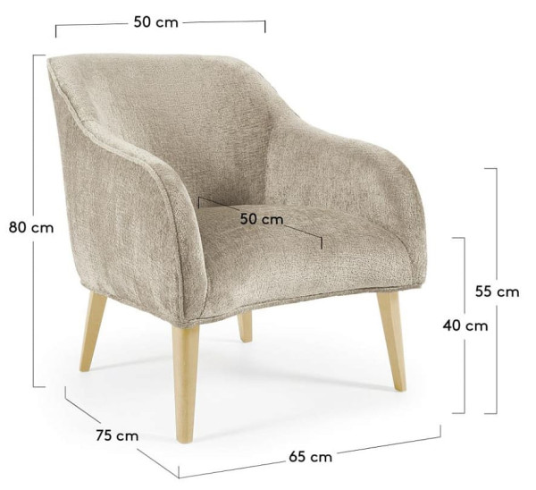 Крісло La Forma LOBBY S330BG12 Бежевий плюшева синель-11
