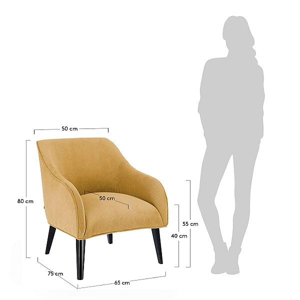 Кресло La Forma LOBBY Горчичный S480PN81-8