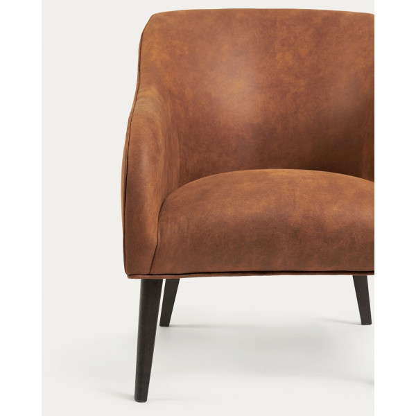 Кресло La Forma LOBBY S480PT86 Светло-коричневый Экозамша-6