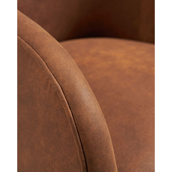 Кресло La Forma LOBBY S480PT86 Светло-коричневый Экозамша-7