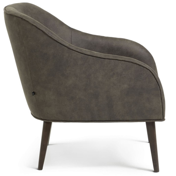 Крісло La Forma LOBBY S480PT02 Сірий Екозамша-3