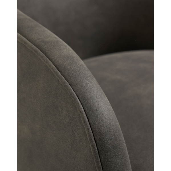 Крісло La Forma LOBBY S480PT02 Сірий Екозамша-6