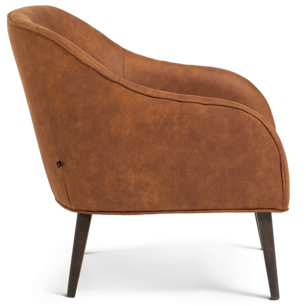 Кресло La Forma LOBBY S480PT86 Светло-коричневый Экозамша-4