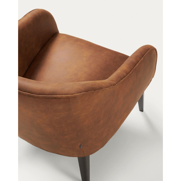 Кресло La Forma LOBBY S480PT86 Светло-коричневый Экозамша-8