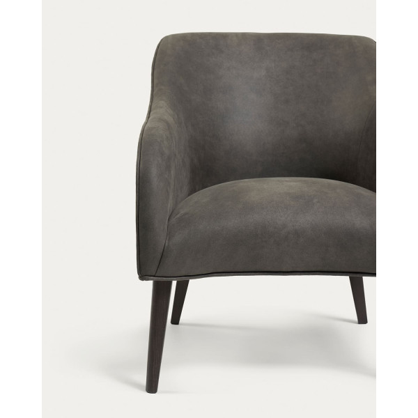 Крісло La Forma LOBBY S480PT02 Сірий Екозамша-5