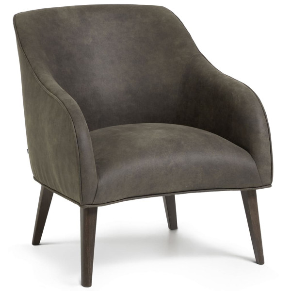 Крісло La Forma LOBBY S480PT02 Сірий Екозамша-0