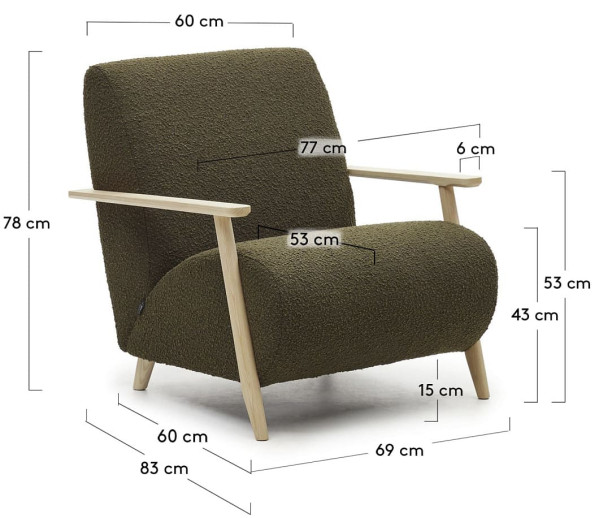 Крісло La Forma MEGHAN S516J19 Зелений букле-6