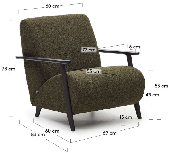 Кресло La Forma MEGHAN S517J19 Зеленый букле-8
