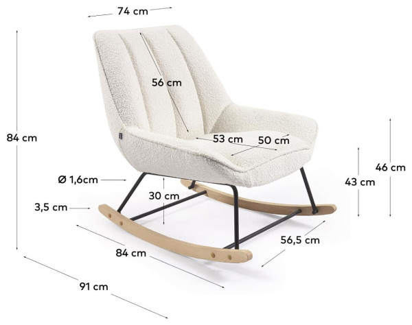Крісло-гойдалка La Forma Marlina S797J33 Білий-16