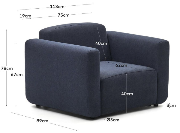 Крісло La Forma NEOM S82610AU25 Синій-7