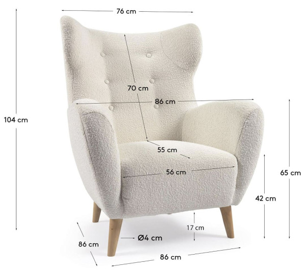 Кресло La Forma PATIO S810_10_J33 Белый букле-11