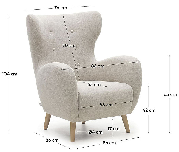 Крісло La Forma PATIO S810_10_SO12 Бежевий шеніл-10