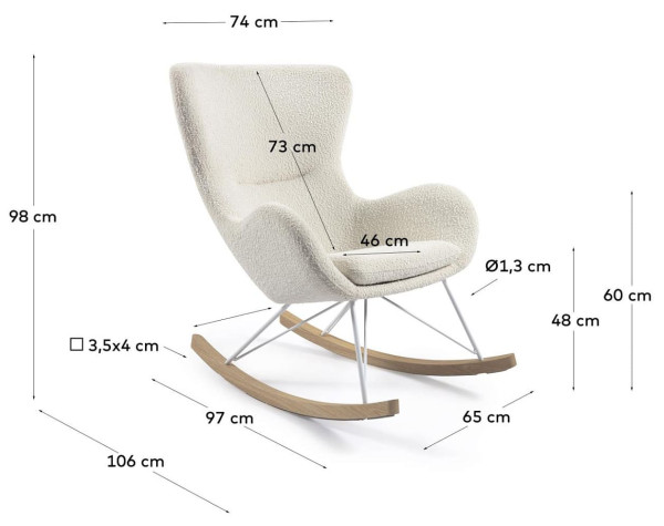 Кресло-качалка La Forma VALSA YG0180J33 Белый букле-13