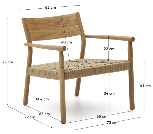 Крісло La Forma YALIA S0900044CP46 Бежевий-6