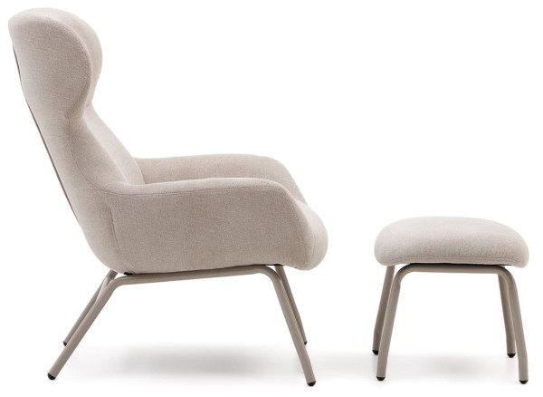 Крісло з підставкою для ніг La Forma BELINA S0900030BF12 Бежевий тканина синель-3