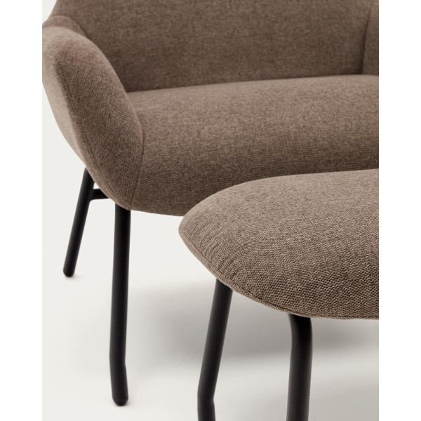 Кресло с подставкой для ног La Forma BELINA S0900003BF11 Светло-коричневый ткань синель-8