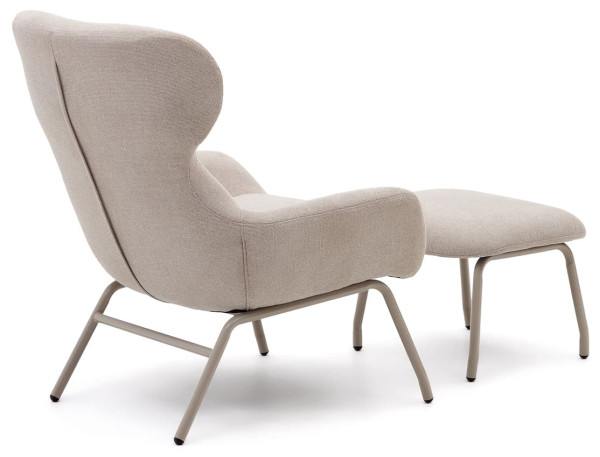Крісло з підставкою для ніг La Forma BELINA S0900030BF12 Бежевий тканина синель-4