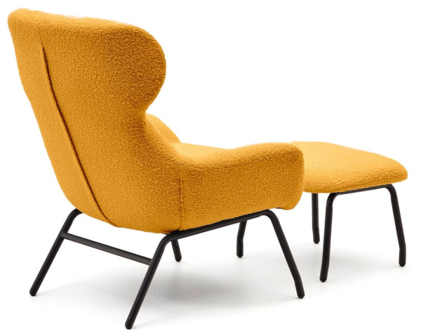 Крісло з підставкою для ніг La Forma BELINA S0900027J81 Жовтий букле-2