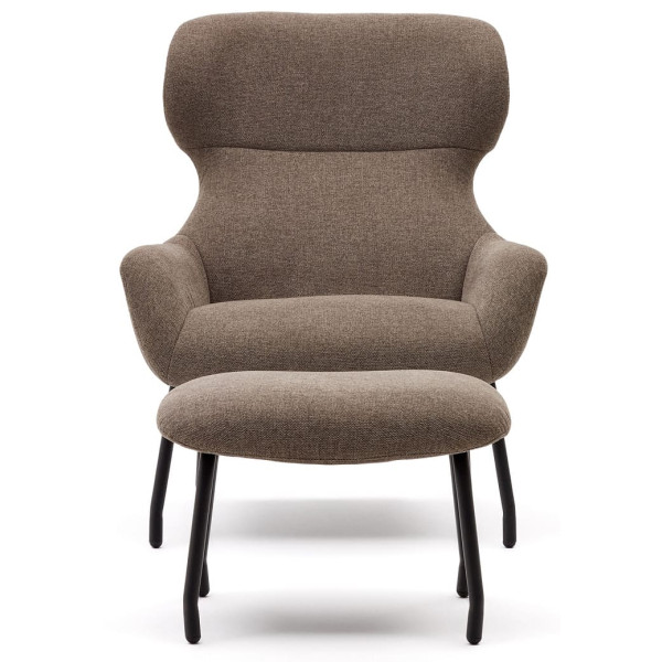 Кресло с подставкой для ног La Forma BELINA S0900003BF11 Светло-коричневый ткань синель-3