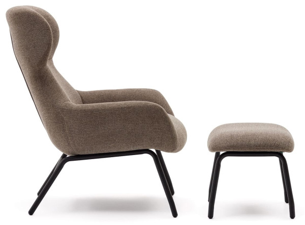 Кресло с подставкой для ног La Forma BELINA S0900003BF11 Светло-коричневый ткань синель-4