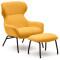 Крісло з підставкою для ніг La Forma BELINA S0900027J81 Жовтий букле-0-thumb