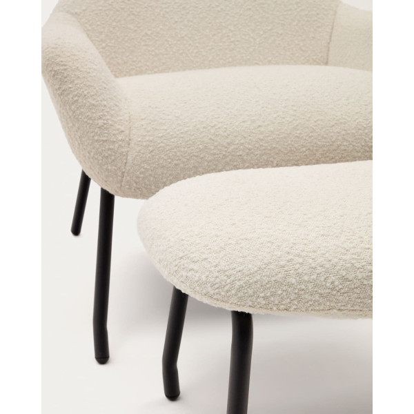 Крісло з підставкою для ніг La Forma BELINA S0900003J33 Білий букле-7