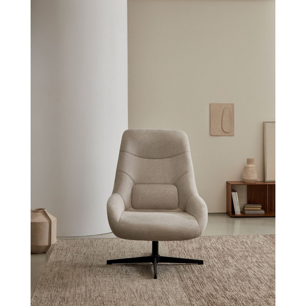 Кресло поворотное La Forma CELIDA S0900008BF12 Бежевый ткань синель-1