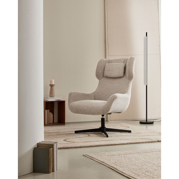 Крісло поворотне La Forma ZALINA S0900005BF12 Бежевий тканина синель-1