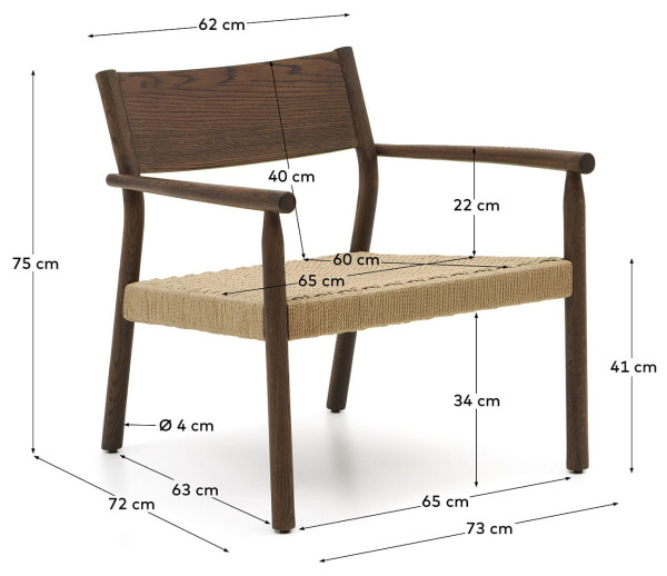 Крісло La Forma YALIA S0900045CP46 Горіх-6