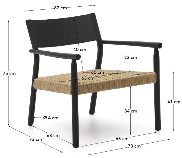Крісло La Forma YALIA S0900046CP46 Чорний-9