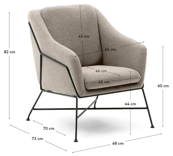 Кресло La Forma BRIDA CC0948AU12 Бежевый-9