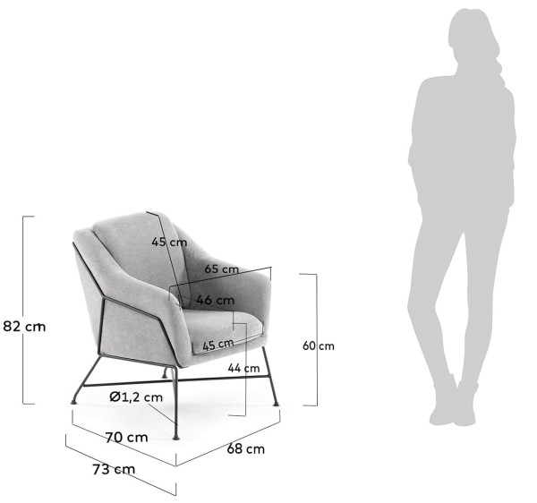 Кресло La Forma BRIDA CC0948J03 Светло-серый-6