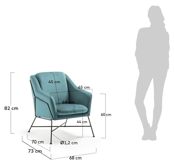 Кресло La Forma BRIDA CC0948JU20 Бирюзовый бархат-7
