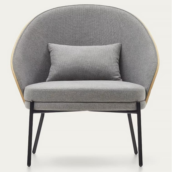 Кресло La Forma EAMY S0900001HE12 Светло-серый/натуральный-3