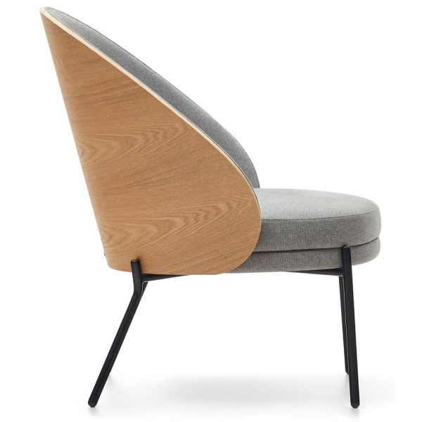 Кресло La Forma EAMY S0900001HE12 Светло-серый/натуральный-4