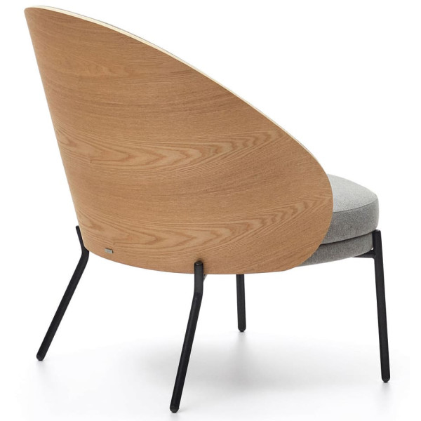 Кресло La Forma EAMY S0900001HE12 Светло-серый/натуральный-5