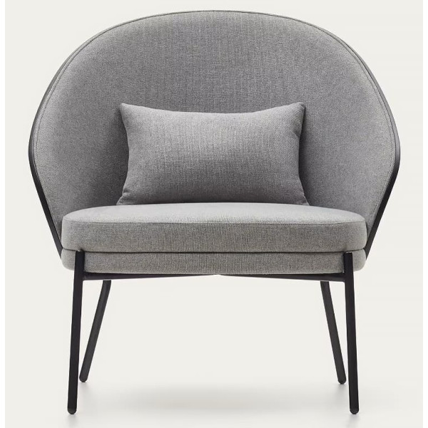 Кресло La Forma EAMY S0900002HE12 Светло-серый/черный-4