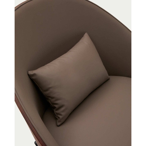 Кресло La Forma EAMY S0900085UU10 Коричневый/орех экокожа-8