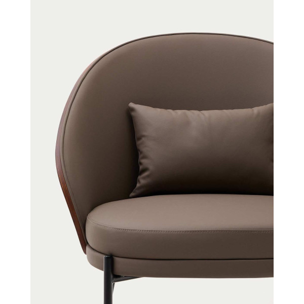 Кресло La Forma EAMY S0900085UU10 Коричневый/орех экокожа-7