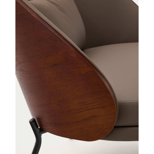Кресло La Forma EAMY S0900085UU10 Коричневый/орех экокожа-9